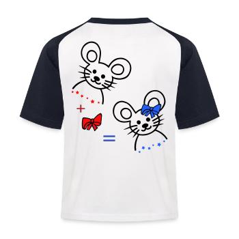 zwei niedliche Mäuse - Kinder Baseball T-Shirt - Weiß/Navy - Hinten
