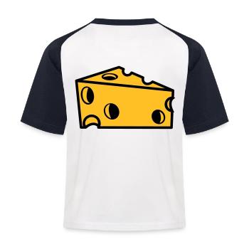 fromage suisse en tranches avec des trous - T-shirt baseball Enfant - blanc/marine - Back