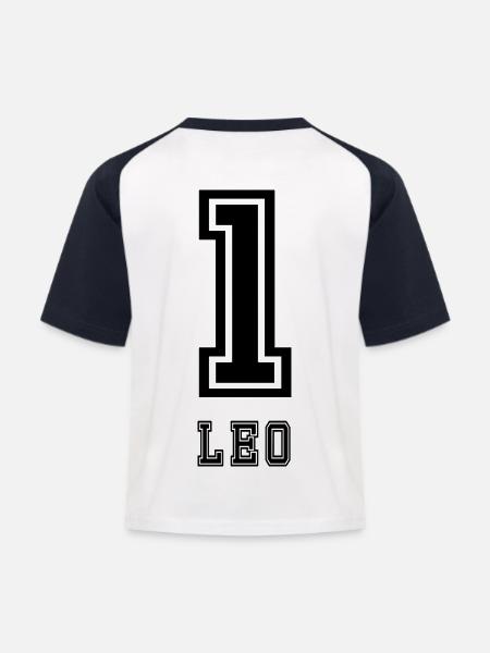 Leo Sohn - Kinder Baseball T-Shirt - Weiß/Navy