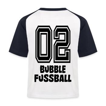 bubble Fussball 02 bumberball - Kinder Baseball T-Shirt - Weiß/Navy - Hinten