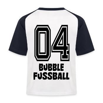 bubble fussball 4 trikot bumperball - Kinder Baseball T-Shirt - Weiß/Navy - Hinten