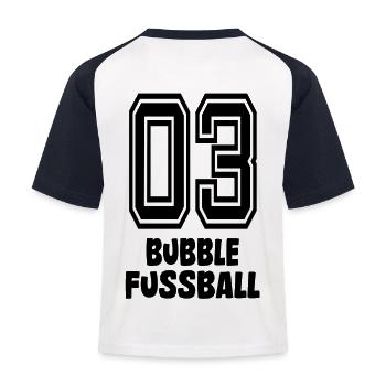 trikot bubble fussball bumperball 3 - Kinder Baseball T-Shirt - Weiß/Navy - Hinten