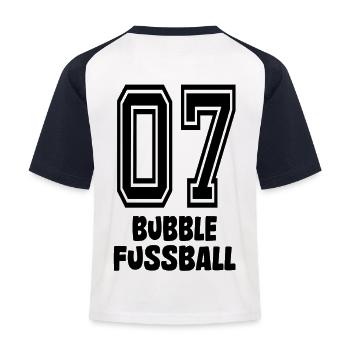 bubble ball fussball 07 trikot bumperball sport - Kinder Baseball T-Shirt - Weiß/Navy - Hinten