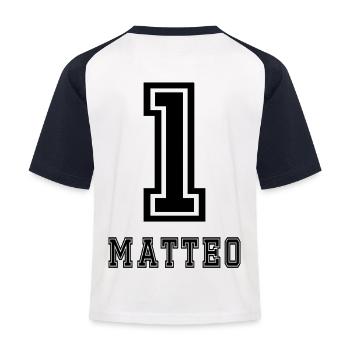 Matteo - Kinder Baseball T-Shirt - Weiß/Navy - Hinten