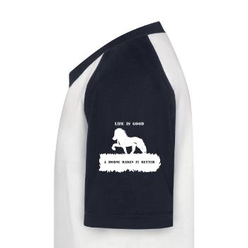 Proverb 2 with horse 1 white - Kids' Baseball T-Shirt - white/navy - Left