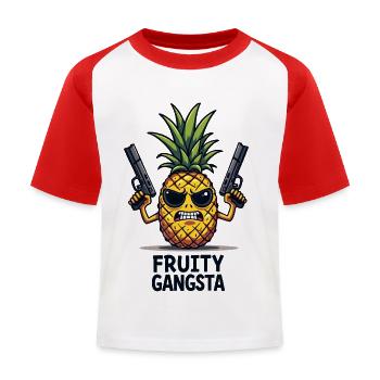 Pineapple Fruity Gangsta L’ananas le plus dur du monde - T-shirt baseball Enfant - blanc/rouge - Devant