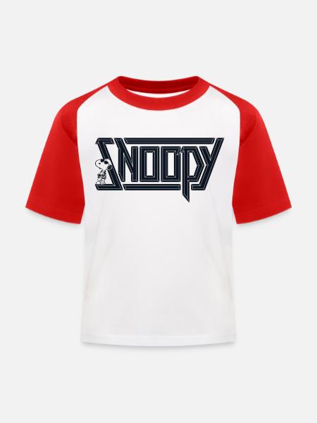 Peanuts Snoopy Cool Logo - Kinder Baseball T-Shirt - Weiß/Rot