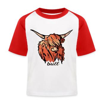 bull - Kinder Baseball T-Shirt - Weiß/Rot - Vorne