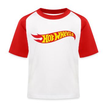 Hot Wheels Klassisches Logo - Kinder Baseball T-Shirt - Weiß/Rot - Vorne