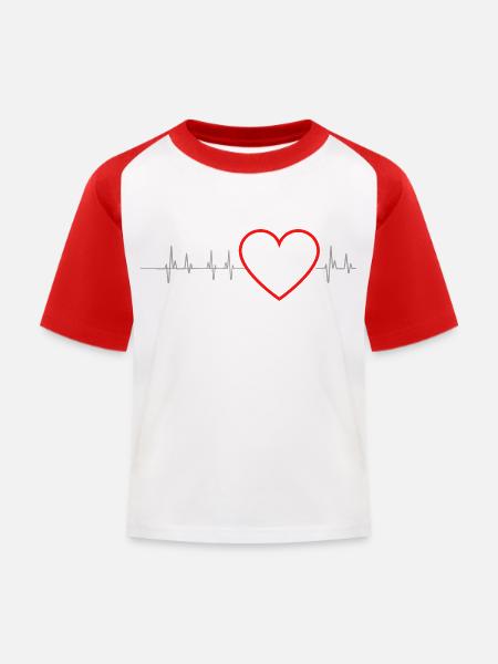 Flugzeug Plane Flieger Frequenz - Kinder Baseball T-Shirt - Weiß/Rot