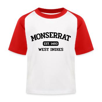 Monserrat - Plymouth - Caribbean - West Indies - Kids' Baseball T-Shirt - white/red - Front
