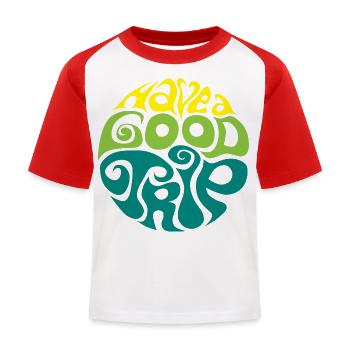 Safe travels! have a good trip sixties 60s Typo - Kids' Baseball T-Shirt - white/red - Front