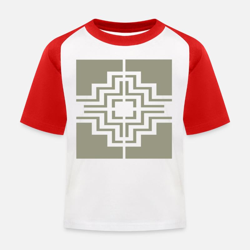 Couleur unique - T-shirt baseball Enfant - blanc/rouge