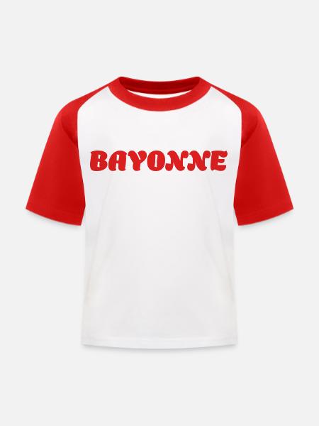 Feria de Bayonne - Kinder Baseball T-Shirt - Weiß/Rot