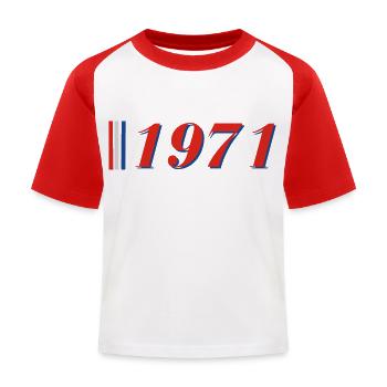 Year 1971 - Kids' Baseball T-Shirt - white/red - Front