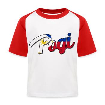 Philippinen Filipino Pogi Vintage Süß I Geschenk - Kinder Baseball T-Shirt - Weiß/Rot - Vorne