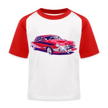 Voiture - T-shirt baseball Enfant - blanc/rouge - Devant
