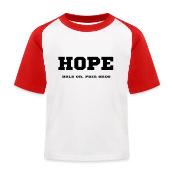 Hope - Kinder Baseball T-Shirt - Weiß/Rot - Vorne