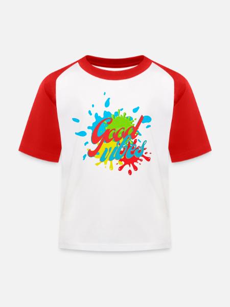 Ausstrahlung - Kinder Baseball T-Shirt - Weiß/Rot