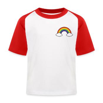 Regnbue regnbue - Baseball T-shirt til børn - hvid/rød - Foran