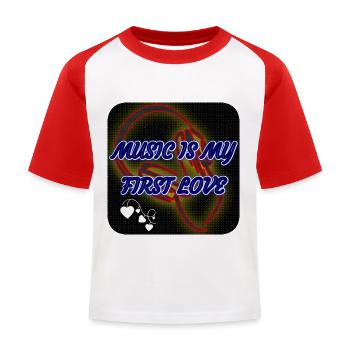 La musique est mon premier amour - Club WoW - T-shirt baseball Enfant - blanc/rouge - Devant