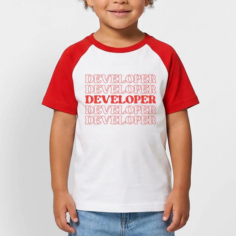 Developer Programmer Coder Coder Software Engineer Kids' Baseball T-Shirt