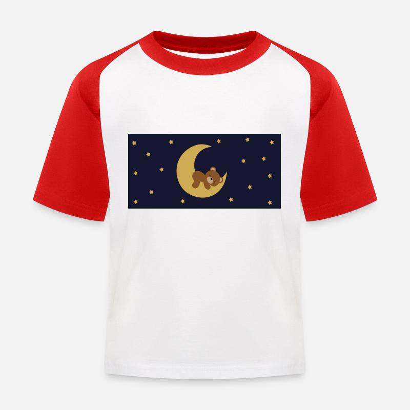 Träumer - Kinder Baseball T-Shirt - Weiß/Rot