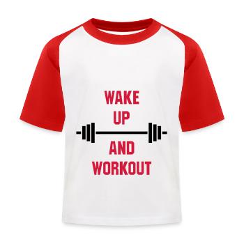 ★ Les couleurs de conception peuvent être modifiées ★ Réveil et entraînement - T-shirt baseball Enfant - blanc/rouge - Devant