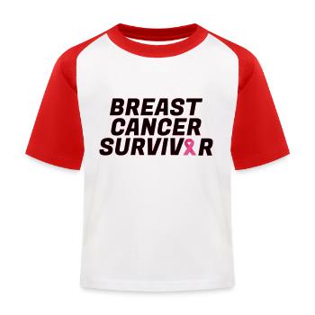 Cancer du sein: survivant du cancer - T-shirt baseball Enfant - blanc/rouge - Devant