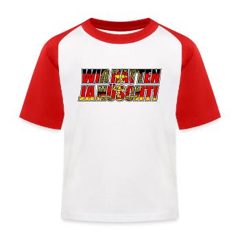 Wir hatten ja nüscht - DDR Spruch (v2) - Kinder Baseball T-Shirt - Weiß/Rot - Vorne