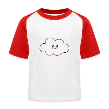 Cloud | Mignon | face - T-shirt baseball Enfant - blanc/rouge - Devant