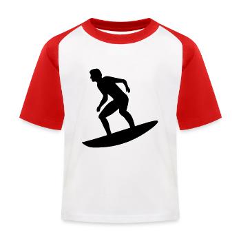 surfing - Kids' Baseball T-Shirt - white/red - Front