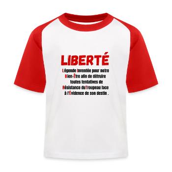 Liberté définition-légende inventée pour notre - T-shirt baseball Enfant - blanc/rouge - Devant
