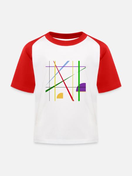 just that - Kinder Baseball T-Shirt - Weiß/Rot
