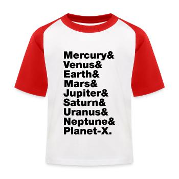 Solar System - Kids' Baseball T-Shirt - white/red - Front