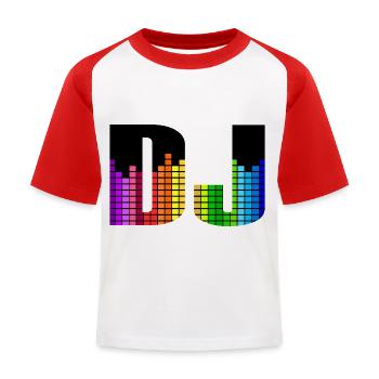 DJ Kleurrijke Equalizer - Kinderen baseball T-shirt - wit/rood - Voor