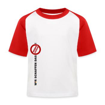 Wir schaffen das nicht lang Arm Flagge Deutschland - Kinder Baseball T-Shirt - Weiß/Rot - Vorne
