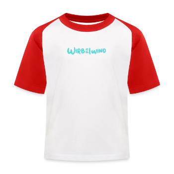 Wirbelwind T-shirt für Kinder - Kinder Baseball T-Shirt - Weiß/Rot - Vorne