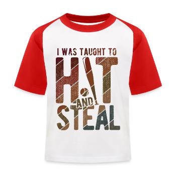 Baseball - Kinder Baseball T-Shirt - Weiß/Rot - Vorne
