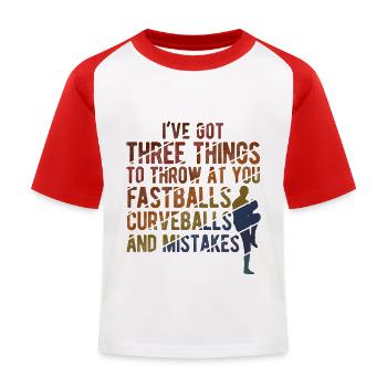 Baseball - Kinder Baseball T-Shirt - Weiß/Rot - Vorne