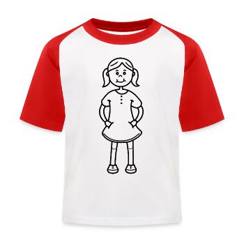 Fille - T-shirt baseball Enfant - blanc/rouge - Devant