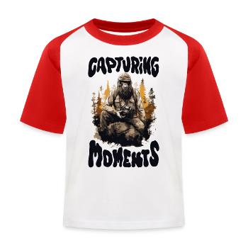 Photographes Dictons Drôles Photographe Nature Animale - T-shirt baseball Enfant - blanc/rouge - Devant