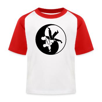 Judoka Taekwondo Karate Aikido Ju-Jutsu - Kinder Baseball T-Shirt - Weiß/Rot - Vorne
