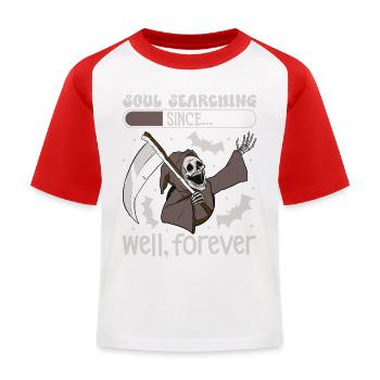 Lustiger Sensenmann-liebhaber Halloween Horror - Kinder Baseball T-Shirt - Weiß/Rot - Vorne