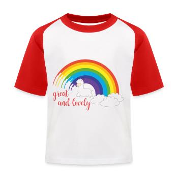 Great and lovely - T-shirt baseball Enfant - blanc/rouge - Devant