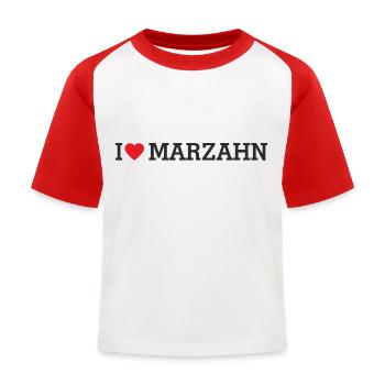 I love Marzahn - Kinder Baseball T-Shirt - Weiß/Rot - Vorne