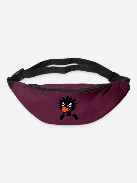 Rabe Vogel guckt böse cool lustig Comic Humor Spaß - Gürteltasche - Burgunderrot
