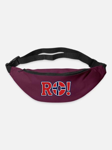 RO! Norwegisches "besticktes" Unterstützerdesign - Gürteltasche - Burgunderrot