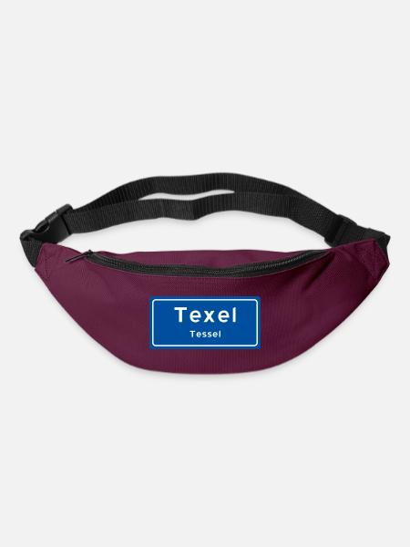 Texel-Typenschild - Gürteltasche - Burgunderrot
