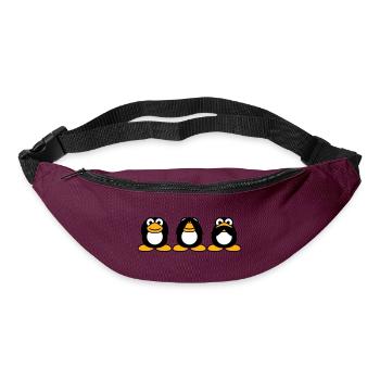 Three wise penguins don't hear anything say team - Bum bag - burgundy - Front